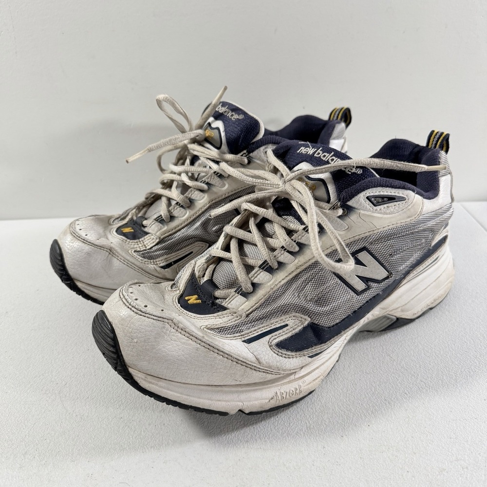 Vintage New Balance 662 Men's White Blue Leather Shoes Sneakers Size 10 4E USA
